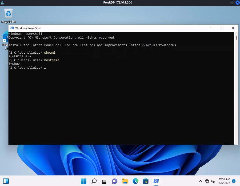 Remote desktop access from Kali Linux to internal network