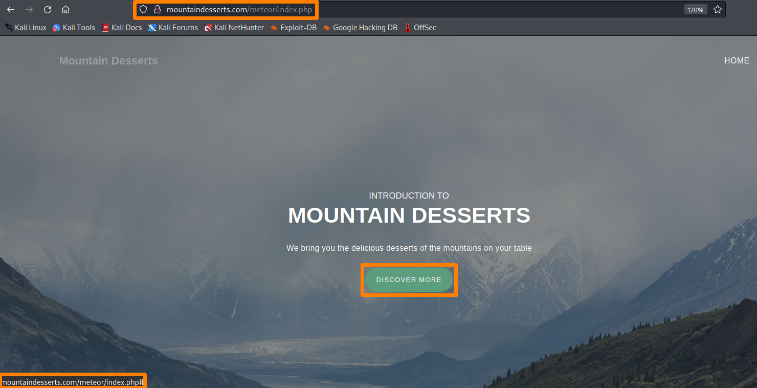 Mountain Desserts Single Page Application