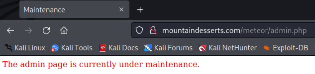 Maintenance of Admin Page