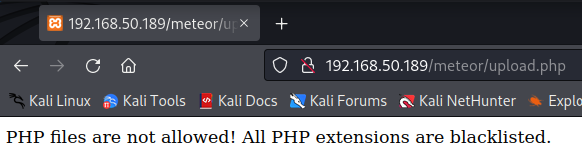 Failed Upload of simple-backdoor.php