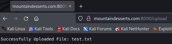 Text file successfully uploaded